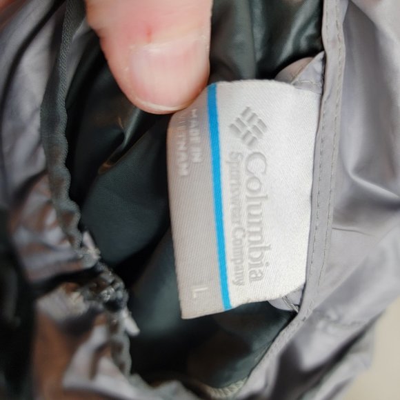 Columbia Jacket Mens Large Grey Flash Forward Windbreaker Packable Central State - Picture 11 of 13